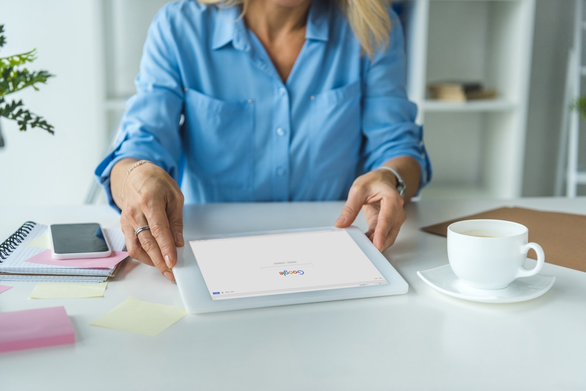 White Label eCommerce SEO 5 cropped view of businesswoman using digital tablet with Google website