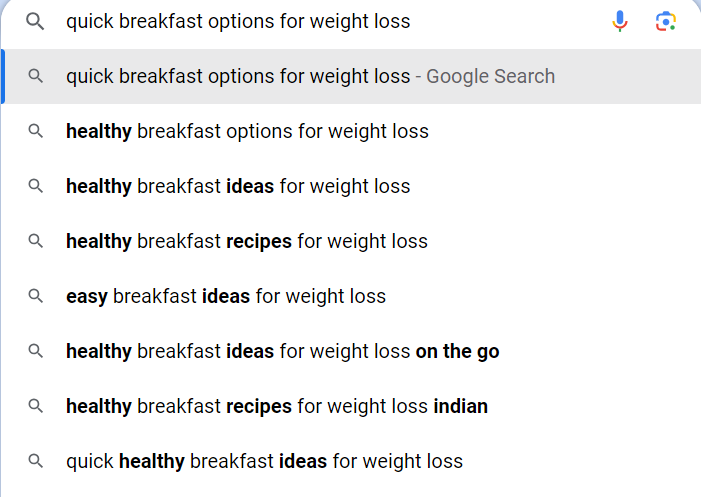 quick breakfast options for weight loss
